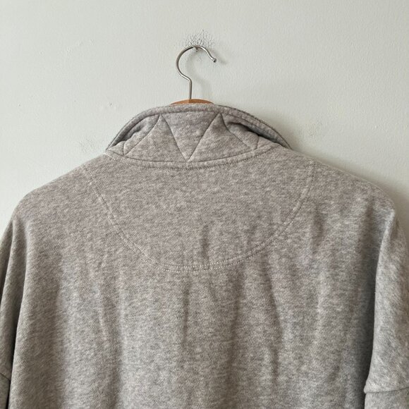 Aerie Getaway Quarter Snap Oversized Pullover Sweatshirt Gray Women's Size Small - Picture 10 of 10